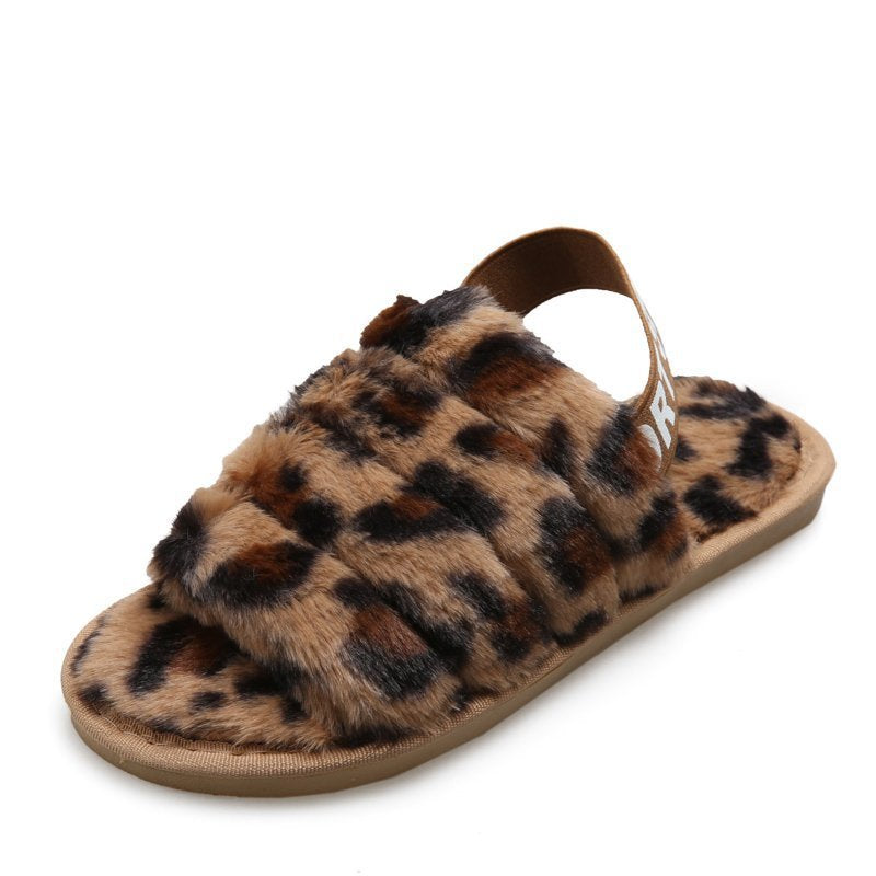 Wholesale Camouflage Word Back Elastic Band Flat Cotton Slippers